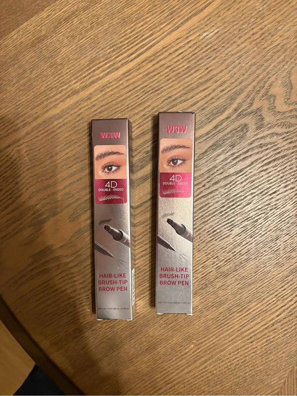 4D Double-Ended Hair-Like Brush-Tip Brow Pen - Brown